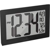 Self-Setting & Self-Adjusting Wall Clock with Stand, Digital, Battery Operated, Black Toolneeds Inc.
