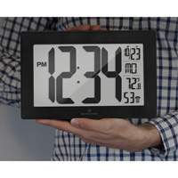 Self-Setting & Self-Adjusting Wall Clock with Stand, Digital, Battery Operated, Black Toolneeds Inc.
