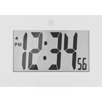 Large Frame Clock, Digital, Battery Operated, 9" W x 1" D x 6.5" H, White Toolneeds Inc.