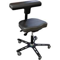 Chaise ergonomique industrielle VEGA-T, Mobile, Ajustable, Vinyle Si&egrave;ge, Noir Toolneeds Inc.