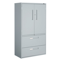 Multi-Stor Cabinet, Steel, 3 Shelves, 65-1/4" H x 36" W x 18" D, Grey Toolneeds Inc.