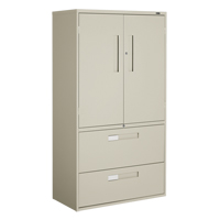 Multi-Stor Cabinet, Steel, 3 Shelves, 65-1/4" H x 36" W x 18" D, Beige Toolneeds Inc.