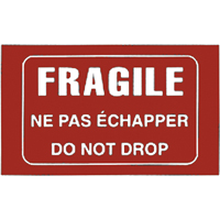 "Fragile" Bilingual Special Handling Labels, 5" L x 3" W, White on Red Toolneeds Inc.