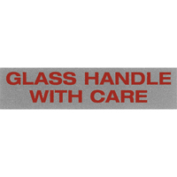 "Glass Handle with Care" Special Handling Labels, 5" L x 2" W, Black on Red Toolneeds Inc.