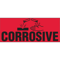"Corrosive" Special Handling Labels, 5" L x 2" W, Black on Red Toolneeds Inc.