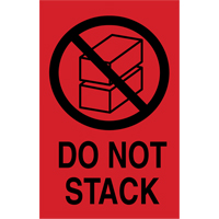 "Do Not Stack" International Shipping Labels, 6" L x 4" W, Black on Red Toolneeds Inc.