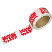 Pre-Printed Message Tapes, 1-7/8" W, White on Red Toolneeds Inc.