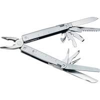 SwissTool Multi-Tool with Lockable Blade, Metal, Metal Handle, 155 mm L, 26 Functions, 0.7 lbs. Toolneeds Inc.