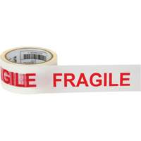 "Fragile" Box Sealing Tape, Hot Melt Adhesive, 2 mils, 48 mm (2") x 100 m (328') Toolneeds Inc.