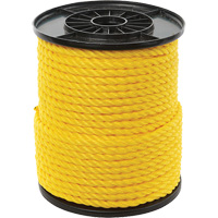 3/8" Yellow Twisted 3-Strand Rope, Polypropylene, 250' Toolneeds Inc.
