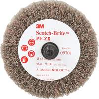 Brosse &agrave; lamelles pour labrasion et le polissage PF-ZR Roloc Scotch-Brite, Oxyde d'aluminium, Grain Moyen, 2-1/2" x 1-1/4" Toolneeds Inc.