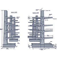 Cantilever Bar-Stock Racking - Regular-Duty, Single Sided, 14" Arm, 72" W x 84" H Toolneeds Inc.