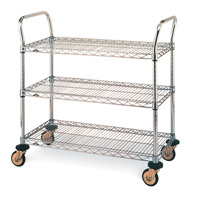 Chariot utilitaire &agrave; usage standard avec tablettes en treillis m&eacute;tallique, Chrom&eacute;, 24" x 39" x 36", Capacit&eacute; 375 lb Toolneeds Inc.