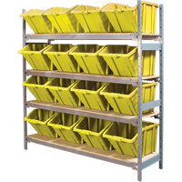 Wide Span Shelving with Jumbo Plastic Bins, Steel, Boltless, 800 lbs. Capacity, 66" W x 72" H x 18" D Toolneeds Inc.