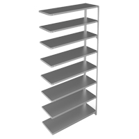 Shelving Unit, Galvanized Steel, Slotted Angle, 300 lbs. Capacity, 48" W x 96" H x 15" D Toolneeds Inc.