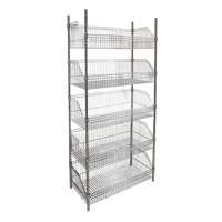 Wire Basket Shelving Unit, 5 Tiers, 48" W x 74" H x 24" D Toolneeds Inc.