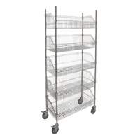 Wire Basket Shelving Cart, 5 Tiers, 48" W x 80" H x 24" D Toolneeds Inc.