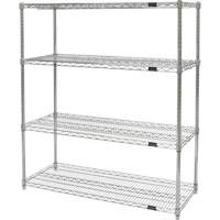 Heavy-Duty Chromate Wire Shelving, 4 Tiers, 36" W x 54" H x 24" D Toolneeds Inc.