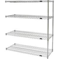 Heavy-Duty Chromate Wire Shelving, Add-On Kit, 4 Tiers, 36" W x 54" H x 24" D Toolneeds Inc.