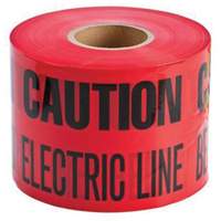Ruban d'avertissement de danger souterrain Buried Electric Line Identoline, 6" la x 1000' lo, Noir/rouge Toolneeds Inc.