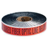 Ruban d'avertissement de danger souterrain Fiber Optic Line Identoline, 2" la x 1000' lo, Noir/orange Toolneeds Inc.
