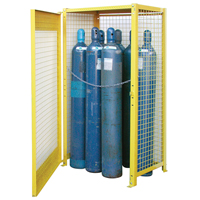 Gas Cylinder Cabinets, 10 Cylinder Capacity, 44" W x 30" D x 74" H, Yellow Toolneeds Inc.