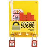 Poste de verrouillage compacte, Cadenas Thermoplastique, Capacit&eacute; de 4, Cadenas Compris Toolneeds Inc.