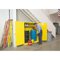 Sure-Grip&reg; EX Vertical Drum Storage Cabinets, 110 US gal. Cap., 2 Drums, Yellow Toolneeds Inc.