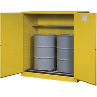 Sure-Grip&reg; EX Vertical Drum Storage Cabinets, 110 US gal. Cap., 2 Drums, Yellow Toolneeds Inc.