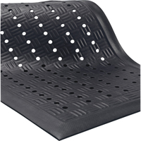 Cushion Station Mats, Slotted, 2' x 3-1/5' x 9/16", Black, Nitrile Toolneeds Inc.