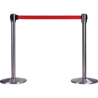 Barri&egrave;res sur pieds pour le contr&ocirc;le des foules, Acier, 35" h, Ruban Rouge, Longueur du ruban 7' Toolneeds Inc.