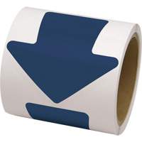 D&eacute;calcomanie en couleur pour le marquage des planchers, Fl&egrave;che, 4" lo x 4" la, Bleu, Vinyle Toolneeds Inc.
