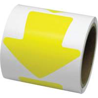 D&eacute;calcomanie en couleur pour le marquage des planchers, Fl&egrave;che, 4" lo x 4" la, Jaune, Vinyle Toolneeds Inc.