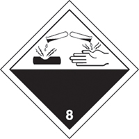 &eacute;tiquettes d'exp&eacute;dition TMD, Classe 8, Corrosifs, Papier Toolneeds Inc.