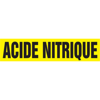 "Acid Nitrique" Pipe Marker, Self-Adhesive, 4" H x 24" W, Black on Yellow Toolneeds Inc.