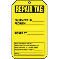&eacute;tiquettes de s&eacute;curit&eacute; d'inspection et de contr&ocirc;le de l'&eacute;tat de l'&eacute;quipement, Papier cartonn&eacute;, 3-1/8" la x 5-7/8" h, Anglais Toolneeds Inc.