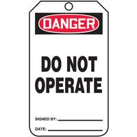 Safety Tags, Cardstock, 3-1/4" W x 5-3/4" H, English Toolneeds Inc.