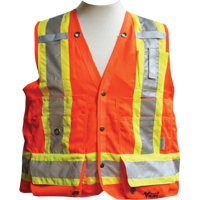 Surveyor Safety Vest, High Visibility Orange, Medium, Polyester Toolneeds Inc.