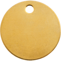 &eacute;tiquettes vierges, Laiton, 1" dia. Toolneeds Inc.