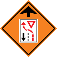 Yield Ahead Roll-Up Traffic Sign, 29-1/2" x 29-1/2", Vinyl, Pictogram Toolneeds Inc.