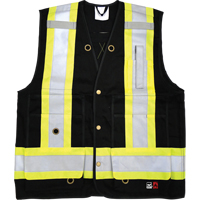 Fire Retardant Surveyor Safety Vest, Black, Small, Cotton Toolneeds Inc.