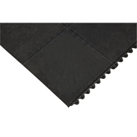 Tapis antifatigue, Lisse, 3' x 3' x 1/2", Noir, Caoutchouc naturel Toolneeds Inc.