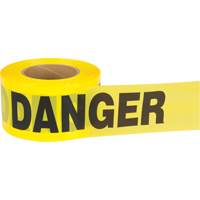 "Danger" Barricade Tape, Bilingual, 3" W x 1000' L, 1.5 mils, Black on Yellow Toolneeds Inc.