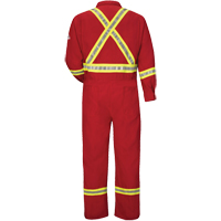 Flame-Resistant Deluxe Coveralls with Reflective Trim, Size 38, Red, 5.6 cal/cm² Toolneeds Inc.