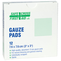 Gaze, Tampon, 3" lo x 3" la, St&eacute;rile, Dispositif m&eacute;dical Classe 1 Toolneeds Inc.