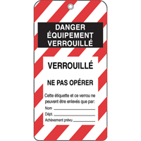 &eacute;tiquettes de verrouillage, Plastique, 3" la x 5-3/4" h, Français Toolneeds Inc.
