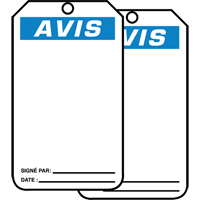 Safety Tags, Cardstock, 3-1/8" W x 5-7/8" H, French Toolneeds Inc.