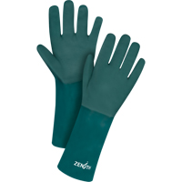 Double Dipped Green Gloves, 14" L, PVC, Cotton Jersey Inner Lining, 70-mil Toolneeds Inc.