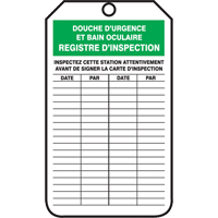 &eacute;tiquettes de s&eacute;curit&eacute; d'inspection et de contr&ocirc;le de l'&eacute;tat de l'&eacute;quipement, Papier cartonn&eacute;, 3-1/8" la x 5-7/8" h, Français Toolneeds Inc.