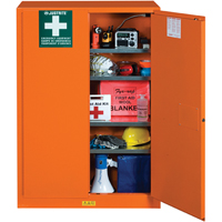Emergency Preparedness Storage Cabinets, Steel, 4 Shelves, 65" H x 43" W x 18" D, Orange Toolneeds Inc.
